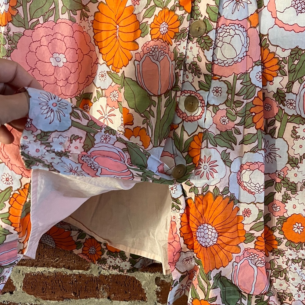 Talbots Floral A-Line Skirt - Orange and Pink - Picture 2 of 6